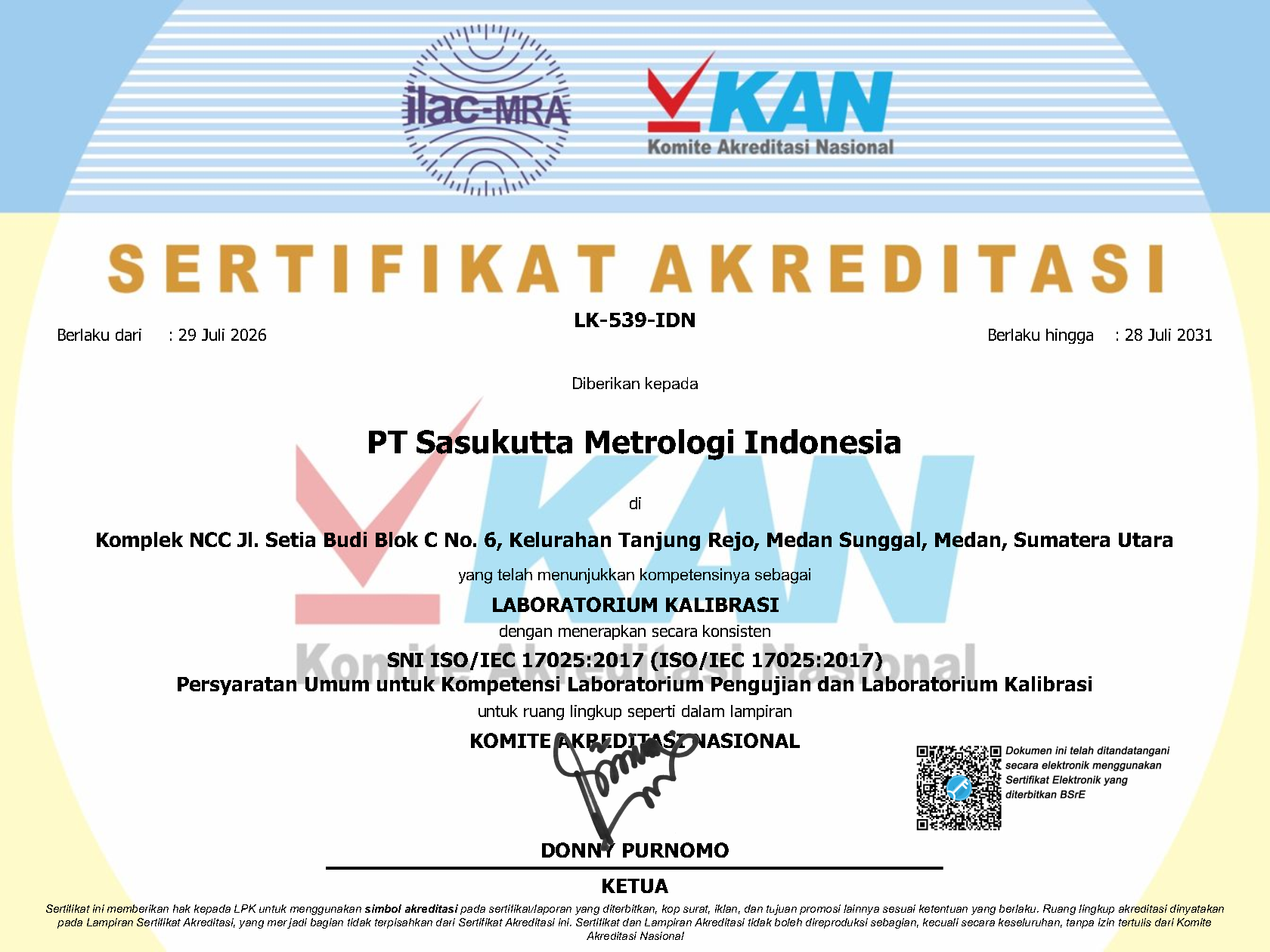 Sertifikat Akreditasi